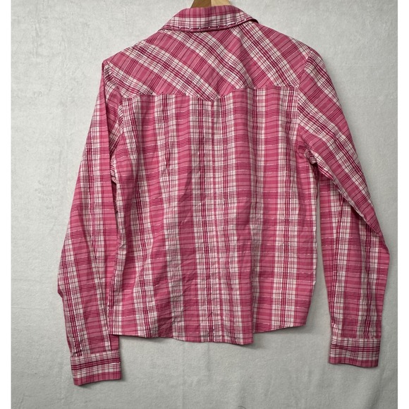 NWT Cruel Girl Pink Plaid Western Shirt Rhinestone Studded Pearl Snaps Women's M - Picture 3 of 5
